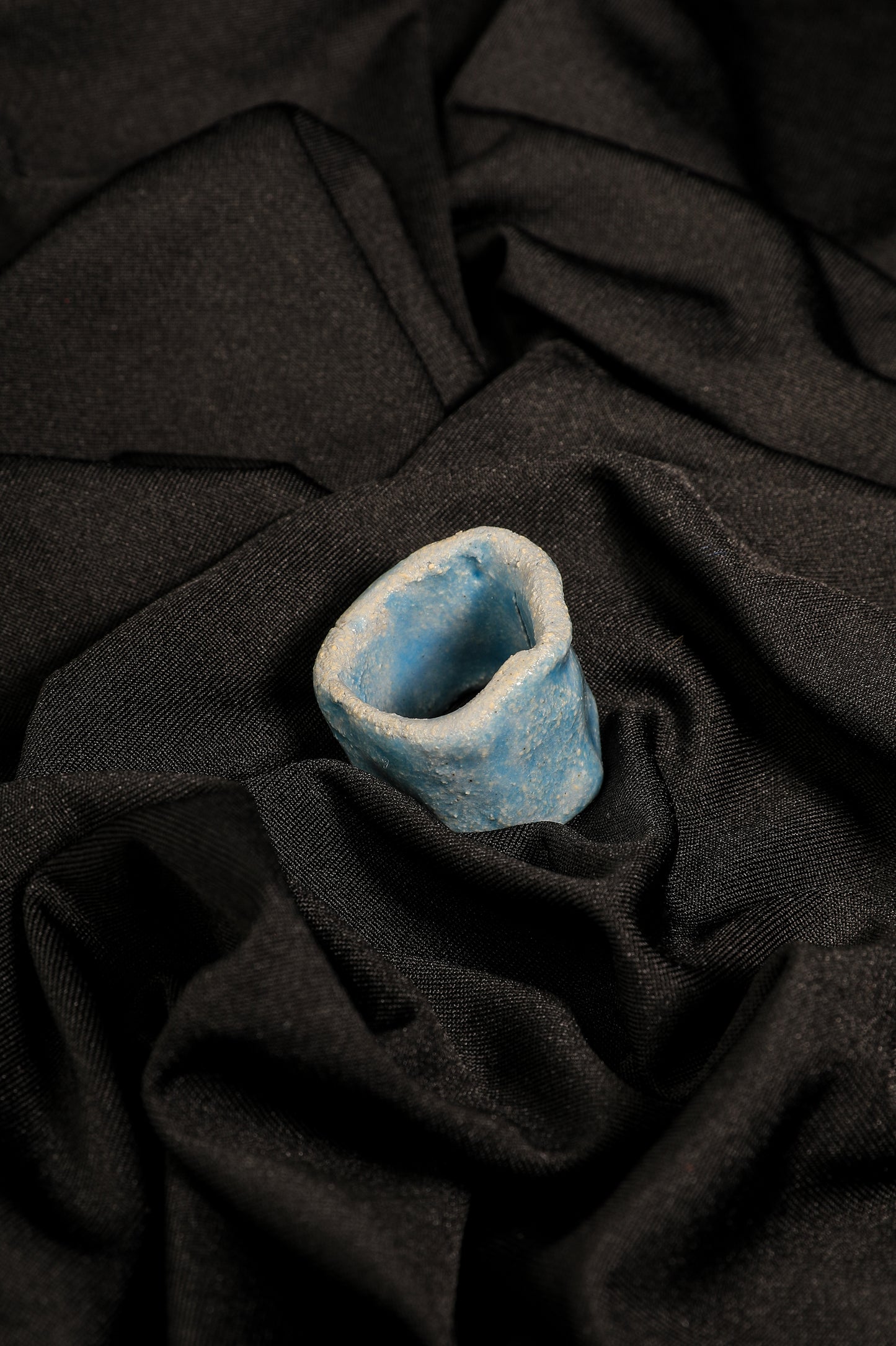 Bague Bleu Fragment de matière