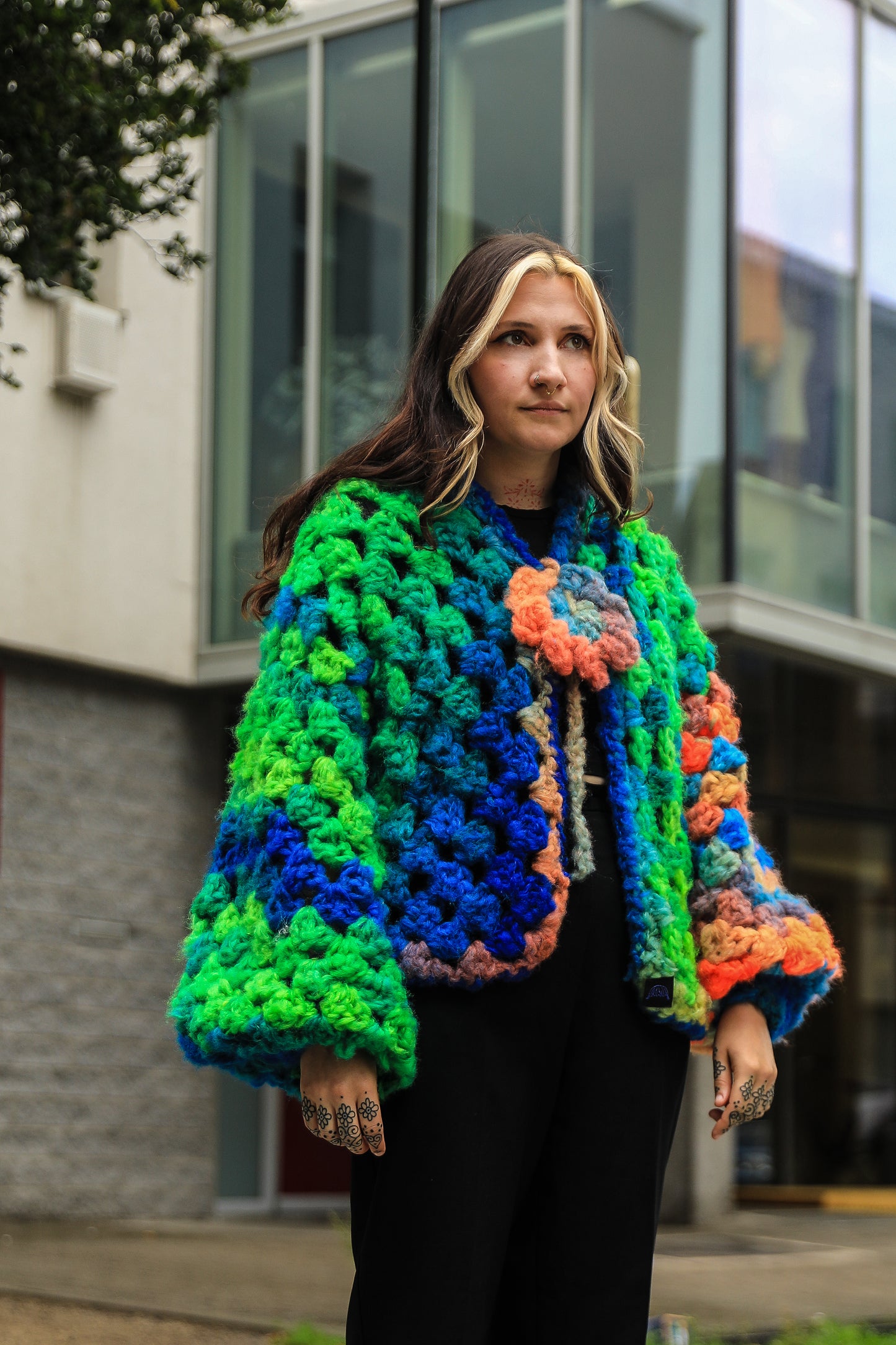 Gilet gros Granny fleur
