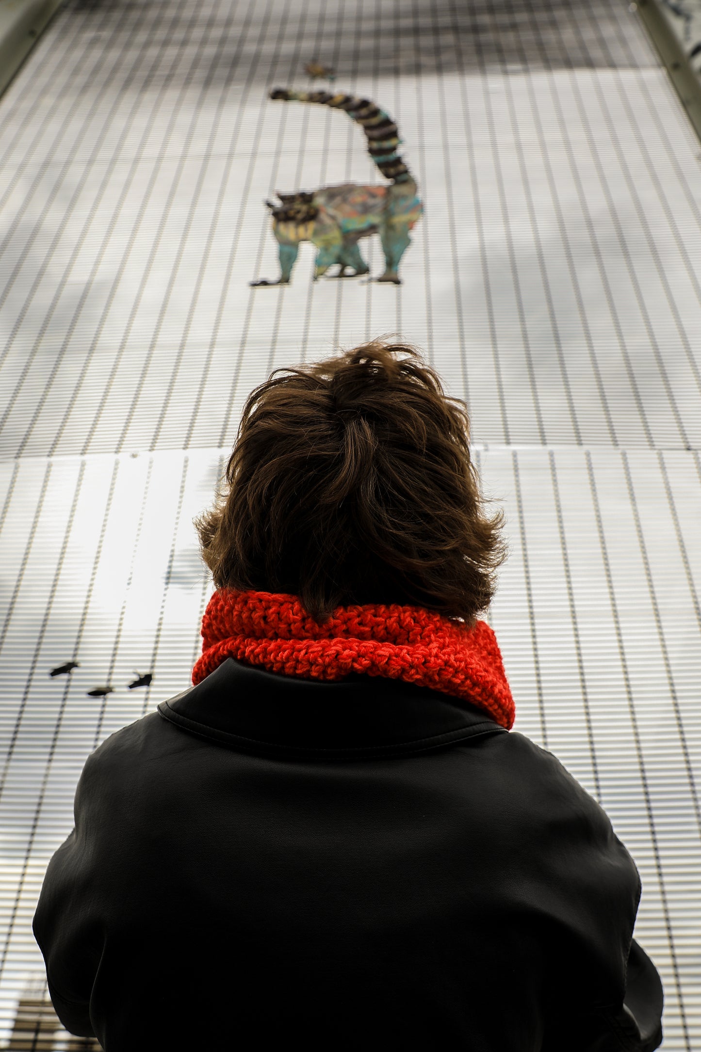 Snood orange et rouge