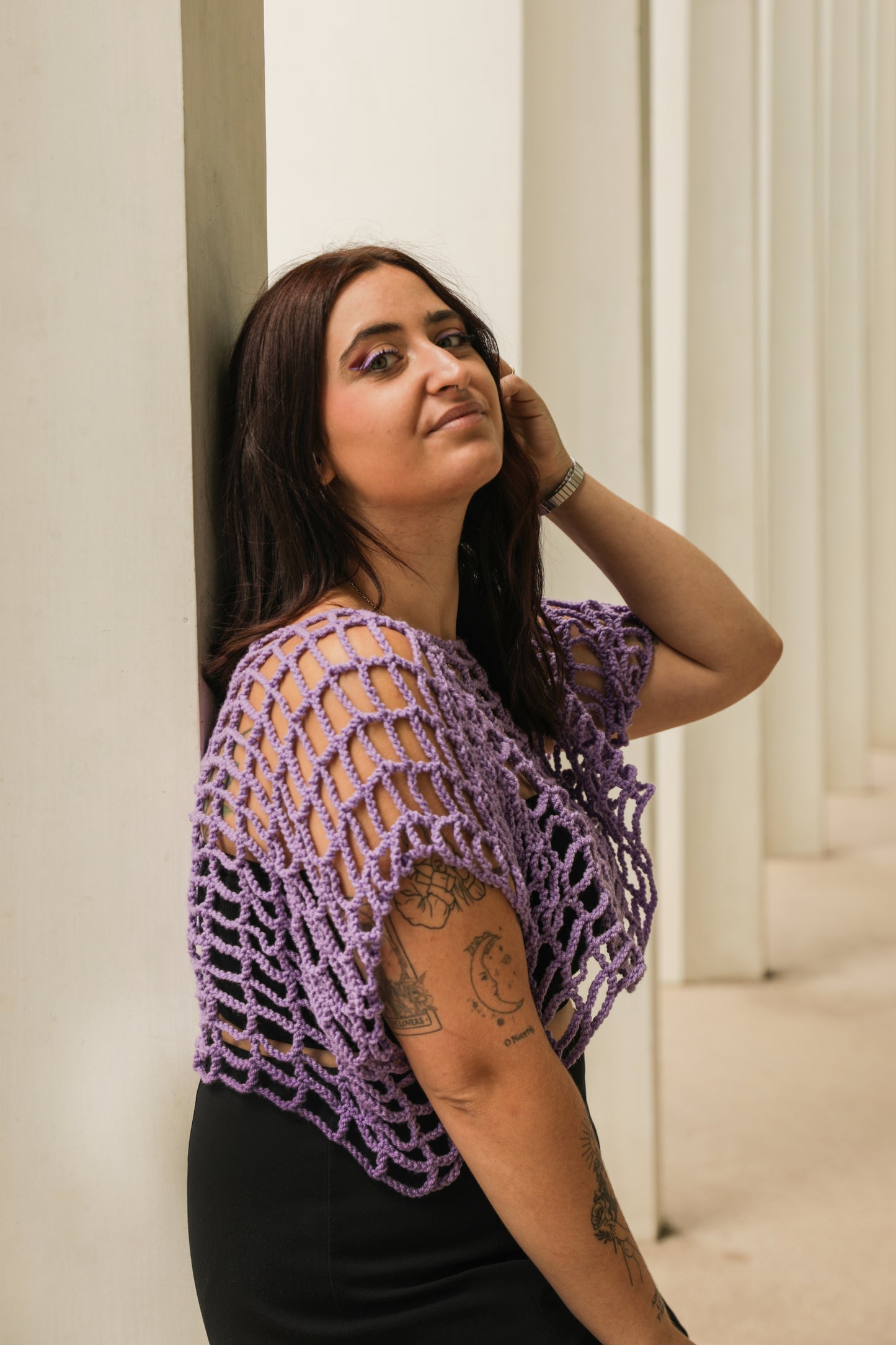 Croptop Violet Pastel série "OPEN"
