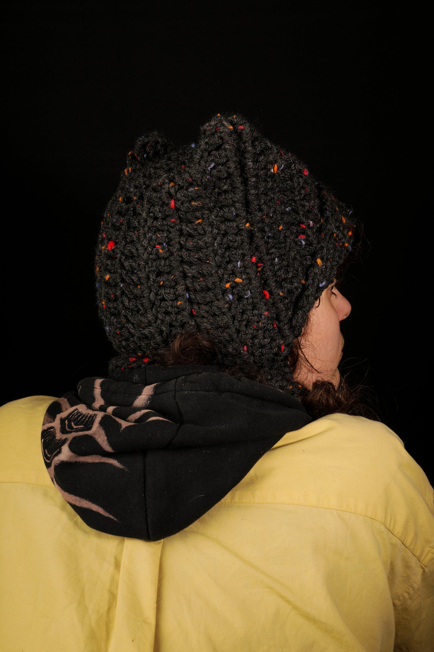Bonnet oreille noir moucheté