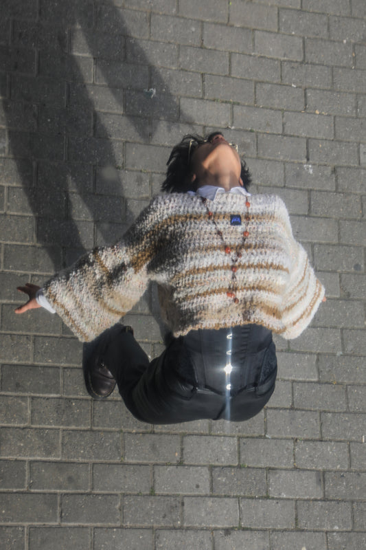 Pull Croptop Longues Manches Naturel Alpaga