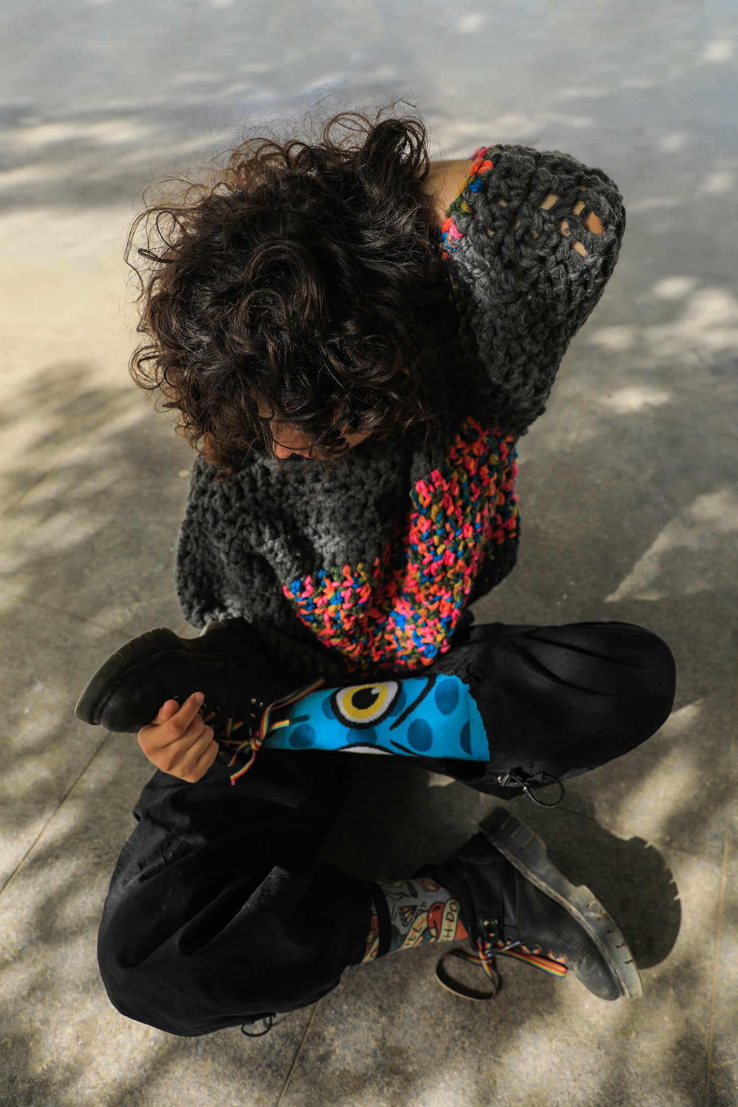 Pull Gris & Arc en Ciel