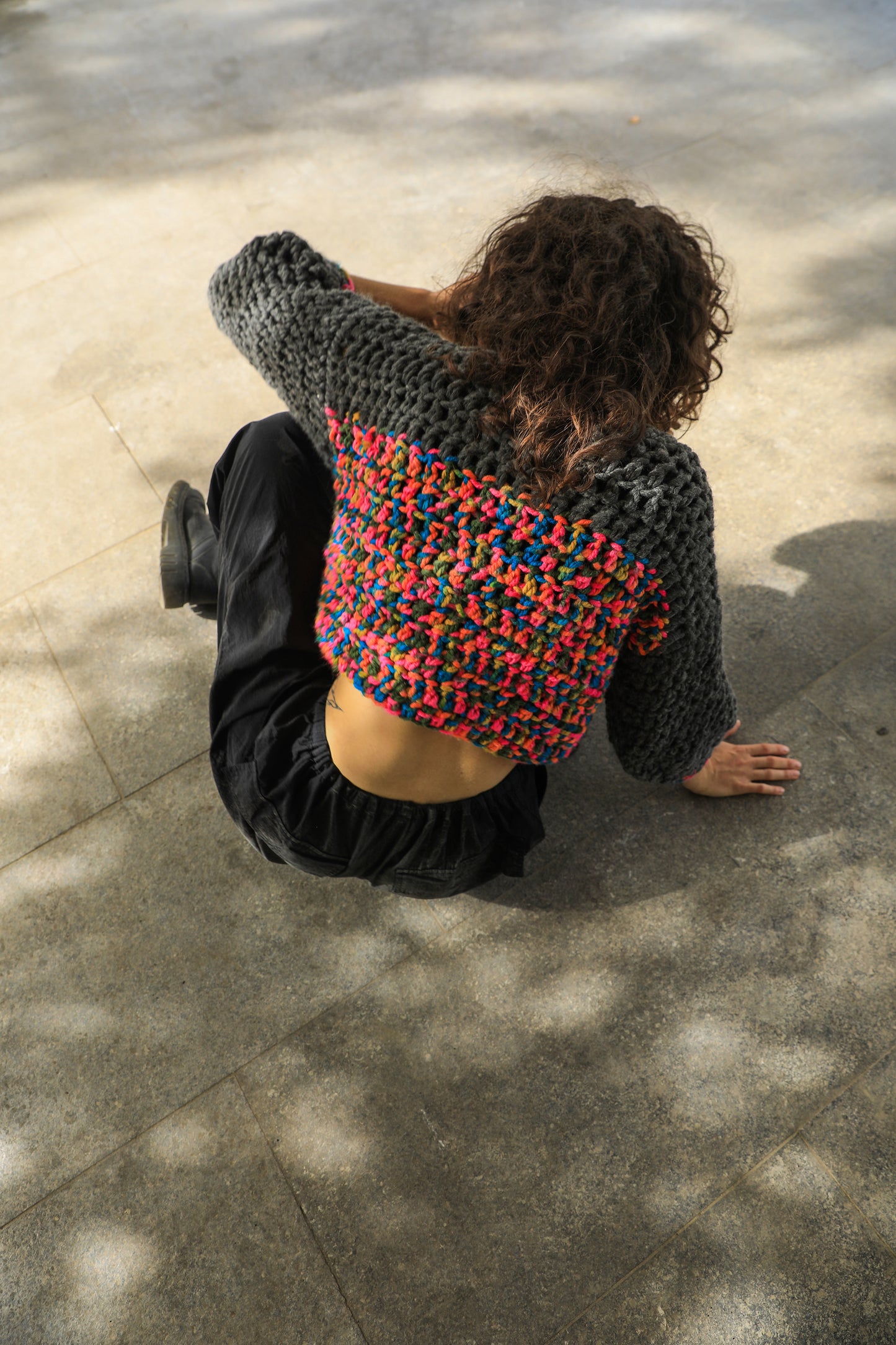 Pull Gris & Arc en Ciel