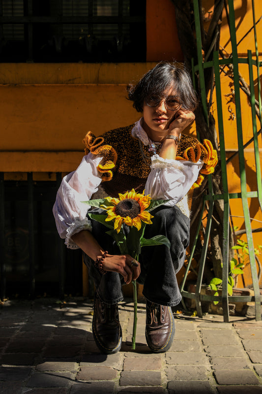 Croptop froufrou jaune