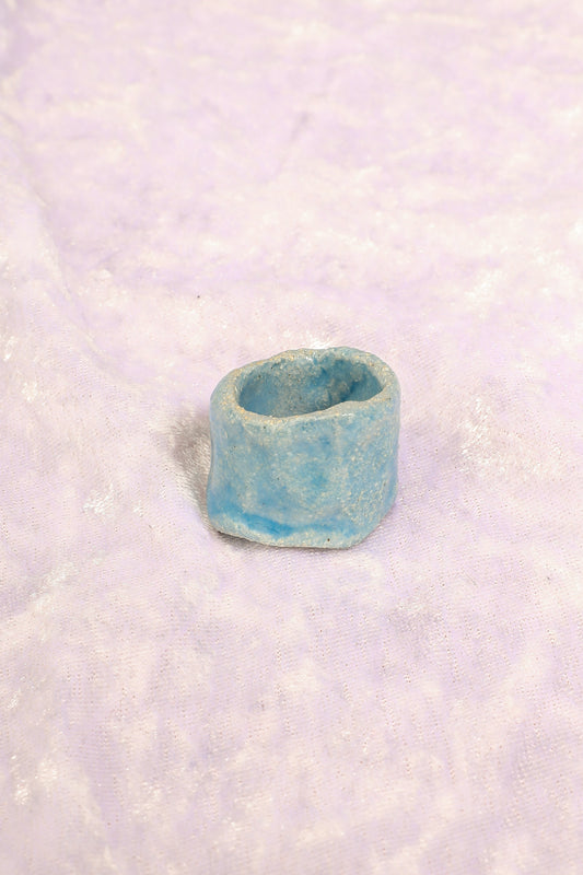 Bague Bleu Fragment de matière