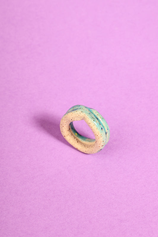 Bague colombin bleu moucheté #1