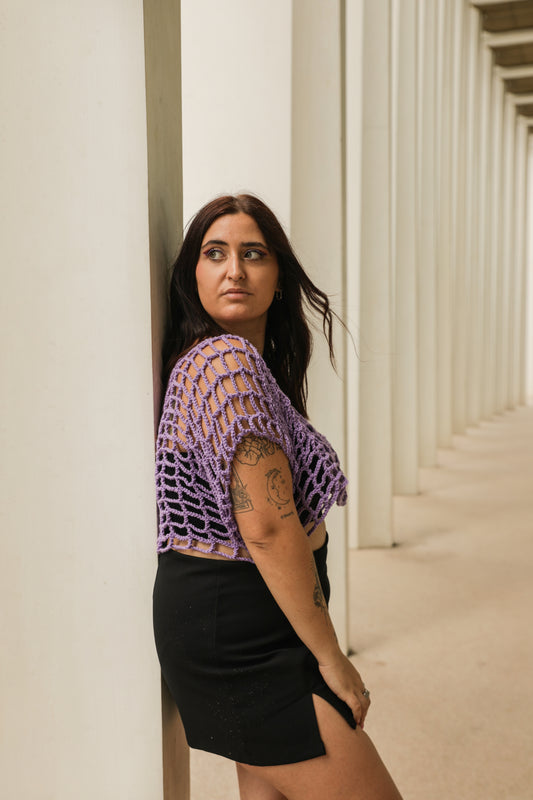 Croptop Violet Pastel série "OPEN"
