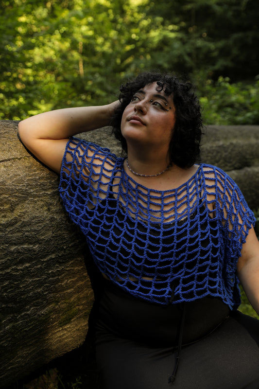 Croptop Bleu Indigo série "OPEN"