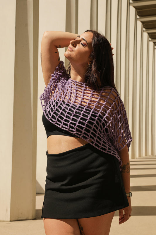 Croptop Violet Pastel série "OPEN"